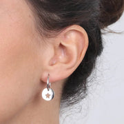 Orecchini in Argento 925 a cerchietto con medaglietta forata a stella, pendente