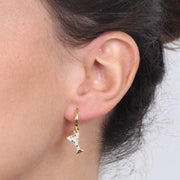 Orecchini in Argento 925 cerchietti con calici pendenti tappezzati di zirconi multicolor