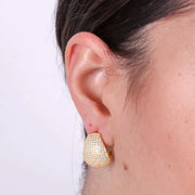 Orecchini in Argento 925 toppa impreziosita da pavè di zirconi bianchi