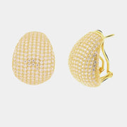 Orecchini in Argento 925 toppa impreziosita da pavè di zirconi bianchi