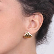 Orecchini in Argento 925 toppa puntellata impreziosita da zirconi bianchi