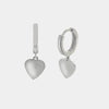 Orecchini in Argento 925 cerchietto con cuore liscio pendente