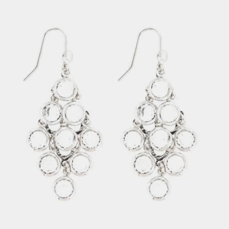 Orecchini in Argento 925 cascata a grappolo, con cristalli