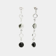 Orecchini in Argento 925 pendenti con cristalli nero e fumè