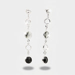 Orecchini in Argento 925 pendenti con cristalli nero e fumè - BYSIMON gioielli