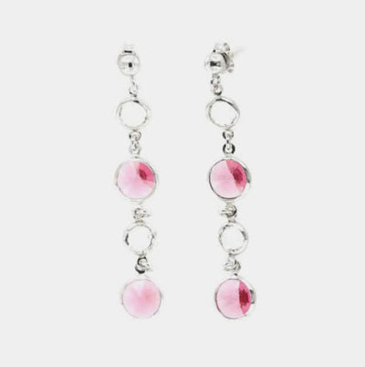 Orecchini in Argento 925 pendenti con cristalli bicolore