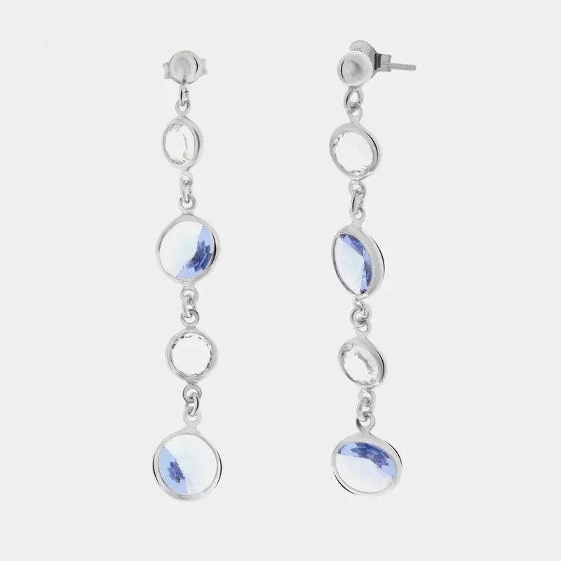 Orecchini in Argento 925 pendenti con cristalli bicolore