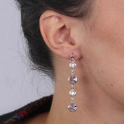 Orecchini in Argento 925 pendenti con cristalli bicolore