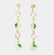 Orecchini in Argento 925 pendenti con punti luce verdi