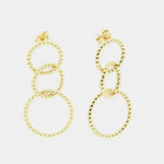 Orecchini in Argento 925 pendenti con cerchi uniti puntellati