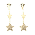 Orecchini in Argento 925 pendenti battuti, a tre stelle
