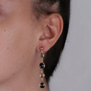 Orecchini in Argento 925 pendenti con cristalli nero e fumè