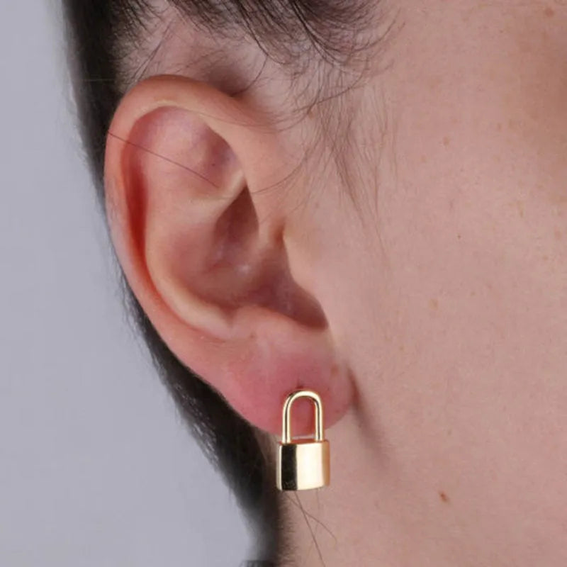Sterling Silver Padlock Earrings