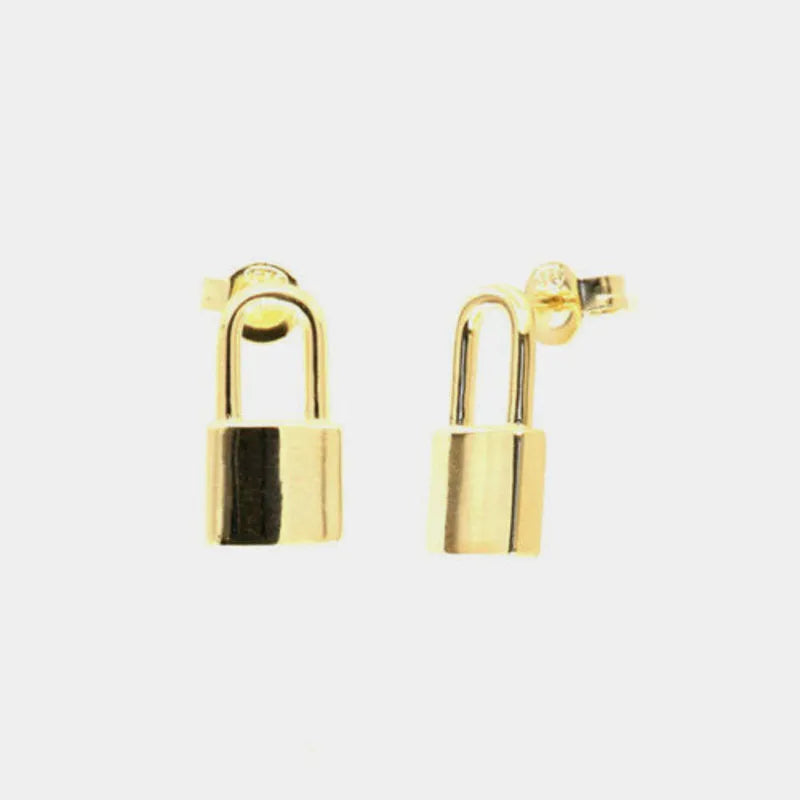 Sterling Silver Padlock Earrings