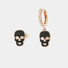 Orecchini in Argento 925 cerchietti con teschi impreziositi da zirconi neri