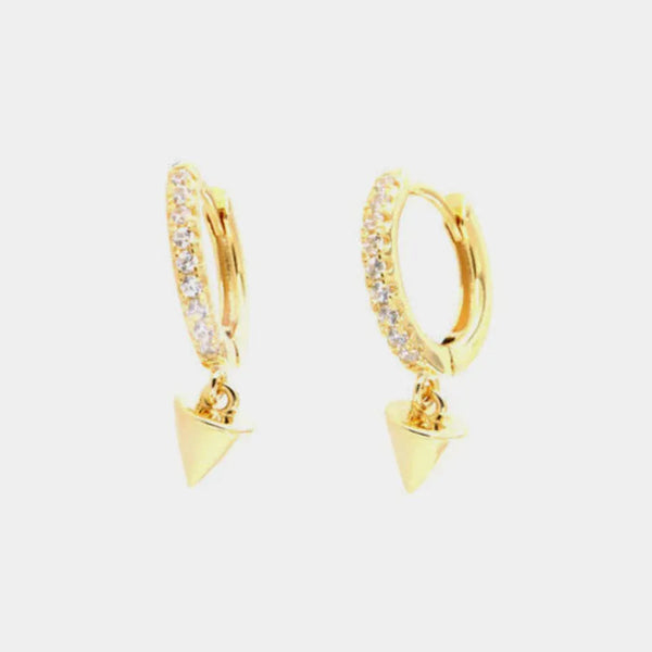 Orecchini in Argento 925 cerchietti con coni e cubic zirconi bianchi