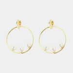 Orecchini in Argento 925 cerchio con trio di perla bianca