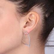 Orecchini in Argento 925 a cuore, battuto