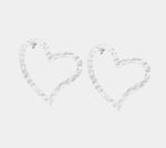 Orecchini in Argento 925 a cuore, battuto
