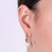 Orecchini in Argento 925 cerchietto con perla pendente