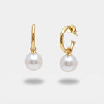 Orecchini in Argento 925 cerchietto con perla pendente - BYSIMON gioielli