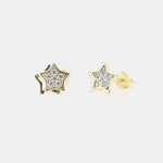 Orecchini in Argento 925 a forma di stelle ricoperte da zirconi bianchi Collezione Barcellona - BYSIMON gioielli