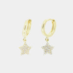 Orecchini in Argento 925 cerchietto con stellina pendente impreziosita da zirconi bianchi - BYSIMON gioielli