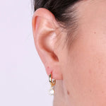 Orecchini in Argento 925 a cerchietto con zircone bianco pendente - BYSIMON gioielli