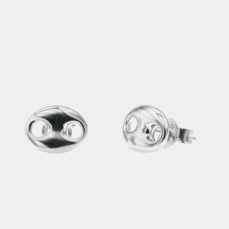 Earrings in 925 Silver in the shape of a marine link