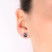 Orecchini in Argento 925 a forma di goccia con dettagli onice nero
