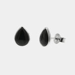Orecchini in Argento 925 a forma di goccia con dettagli onice nero