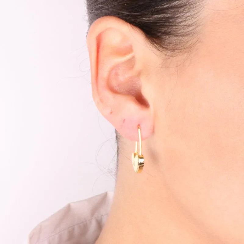 Padlock earrings in 925 Silver with heart-shaped closure