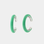 Ear Cuff in Argento a forma di cerchio con smaltati verdi
