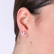 Orecchini in Argento 925 a forma di trinacria impreziositi da zirconi multicolor