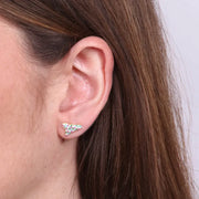 Orecchini in Argento 925 a forma di Sicilia impreziositi da zirconi multicolor