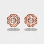 Orecchini in Argento 925 a forma di rosa dei venti con cristallo centrale bianco Collezione Novecento - BYSIMON gioielli