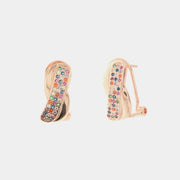 Orecchini in Argento 925 intrecci con dettagli in zirconi multicolor