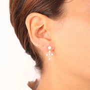 Orecchini in Argento 925 con perle e pendente a forma di croce impreziositi da cristalli bianchi