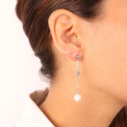 Orecchini in Argento 925 con perle pendenti e zirconi bianchi