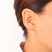 Orecchini in Argento 925 con pendenti a forma di cerchi impreziositi da zirconi multicolor