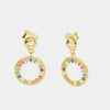 Orecchini in Argento 925 con pendenti a forma di cerchi impreziositi da zirconi multicolor