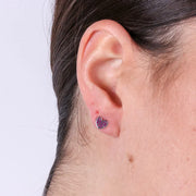 Orecchini in Argento 925 a forma di cuore impreziositi da zirconi fucsia