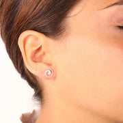 Orecchini in Argento 925 a forma di vortice con dettaglio in zirconi bianchi