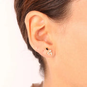 Orecchini in Argento 925 a forma di serpente con dettagli in cristalli bianchi e neri