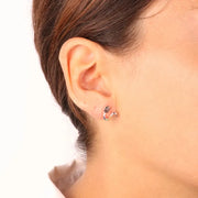 Orecchini in Argento 925 a forma di serpente con dettagli colorati