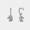 Orecchini in Argento 925 con pendente a forma di unicorno impreziosito da zirconi multicolor