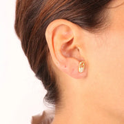 Orecchini in Argento 925 a forma di lucchetto con zirconi bianchi