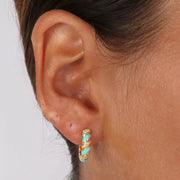 Orecchini in Argento 925 cerchietti con intrecci di zirconi bianchi e smalti