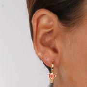 Orecchini in Argento 925 con pendenti a forma di mongolfiera impreziosita da smalti colorati