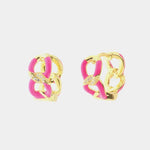 Orecchini in Argento 925 intrecci con smalti colorati e zirconi bianchi